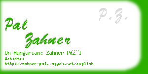 pal zahner business card